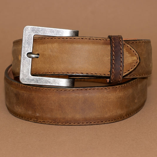 B43 - RockinLeather Crazy Tan Cowhide Leather Belt