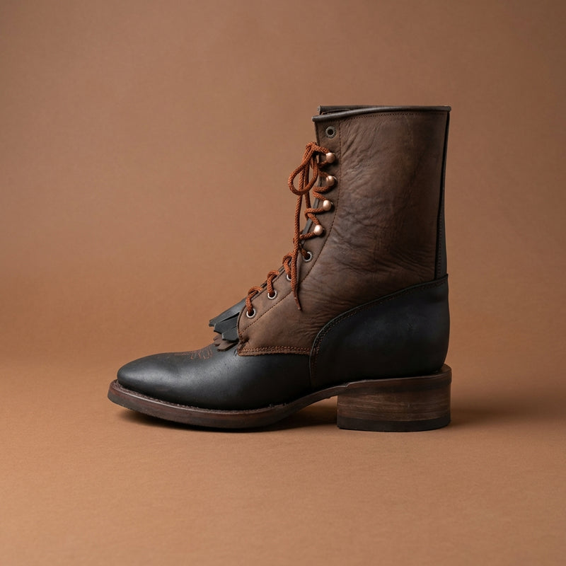 Load image into Gallery viewer, 1258 - RockinLeather Men's Square Toe Lace Up Packer Western Boot
