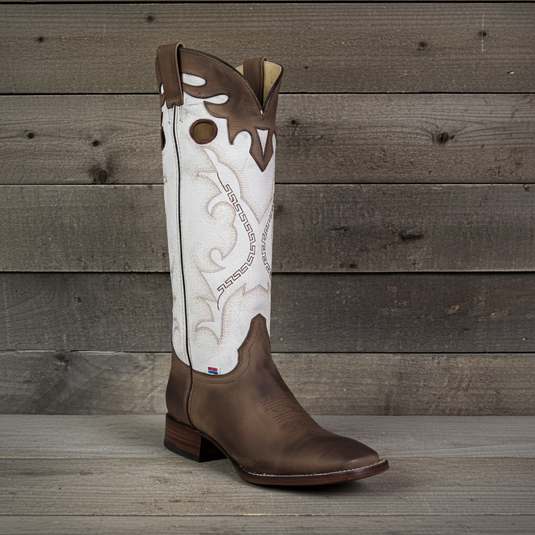 1587 - RockinLeather Men's Buckaroo Distressed Brown Western Boot