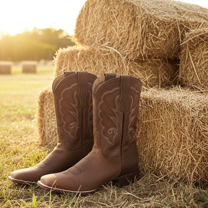 1806 - RockinLeather Men's Mad Dog Cowhide Western Boot With Square Toe