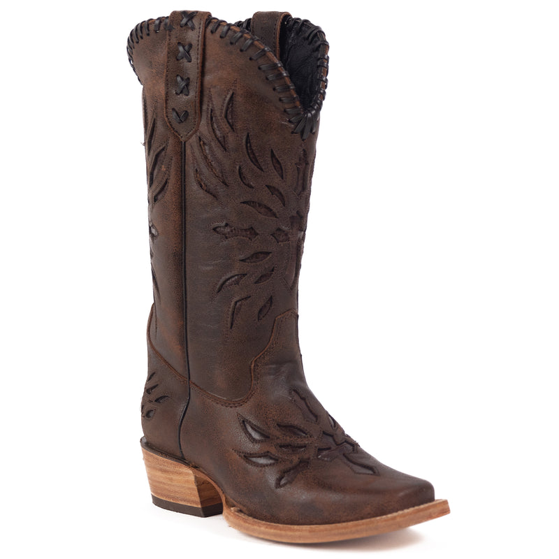 Load image into Gallery viewer, 6502 - RockinLeather Women&#39;s Rustic Brown Boot With Inlays

