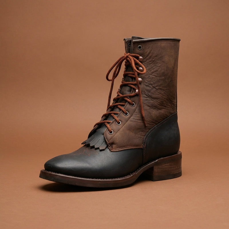 Load image into Gallery viewer, 1258 - RockinLeather Men's Square Toe Lace Up Packer Western Boot
