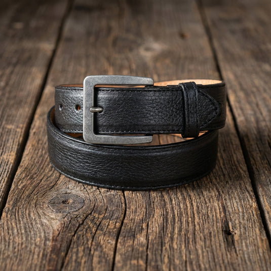 B45 - RockinLeather Black Cowhide Leather Belt