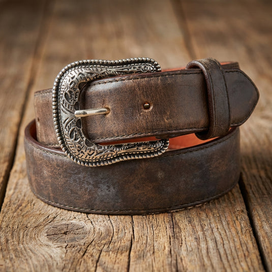 B1003 - RockinLeather Cracked Wax Cowhide Leather Belt