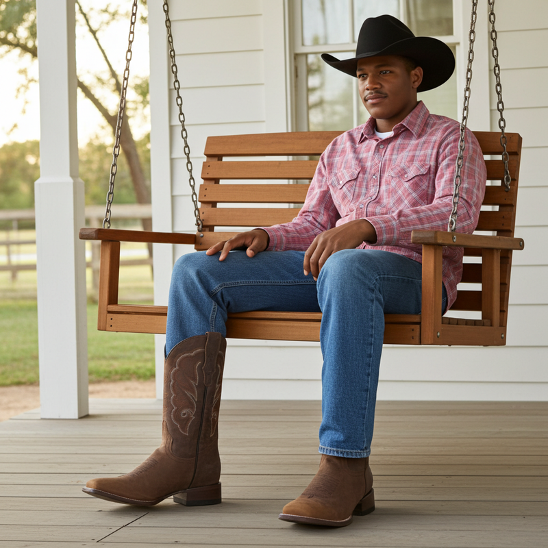 Load image into Gallery viewer, 1806 - RockinLeather Men&#39;s Mad Dog Cowhide Western Boot With Square Toe
