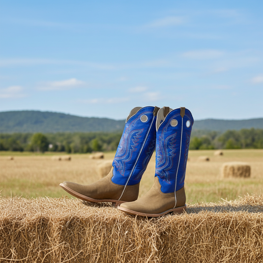1106 - RockinLeather Men's Buckaroo Blue Shaft Western Boot