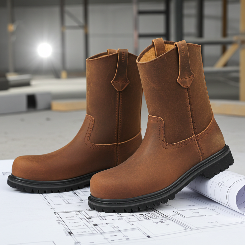 Load image into Gallery viewer, 9002 - RockinLeather Men&#39;s Crazy Horse Round Steel Toe Boot
