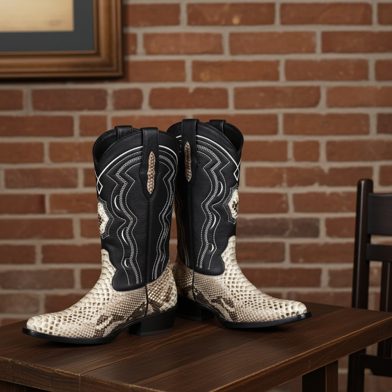 Load image into Gallery viewer, 8004 - RockinLeather Men&#39;s Genuine Natural Python Boots
