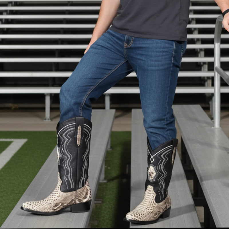 Load image into Gallery viewer, 8004 - RockinLeather Men&#39;s Genuine Natural Python Boots
