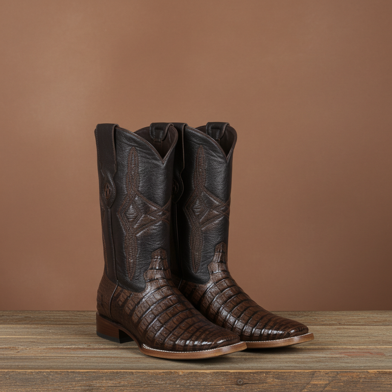 Load image into Gallery viewer, 8007 - RockinLeather Men&#39;s Infinity Caiman Square Toe Western Boot
