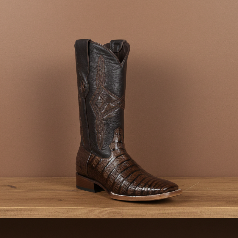 Load image into Gallery viewer, 8007 - RockinLeather Men&#39;s Infinity Caiman Square Toe Western Boot
