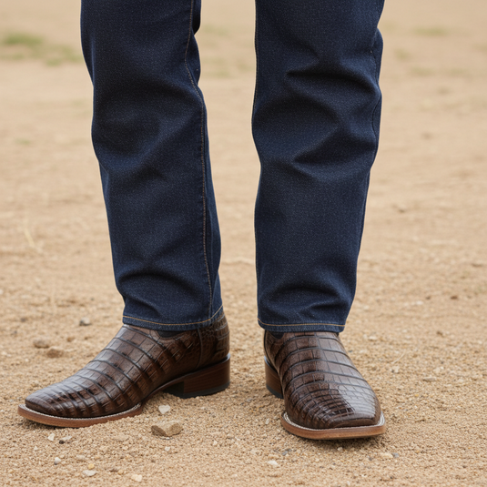 8007 - RockinLeather Men's Infinity Caiman Square Toe Western Boot