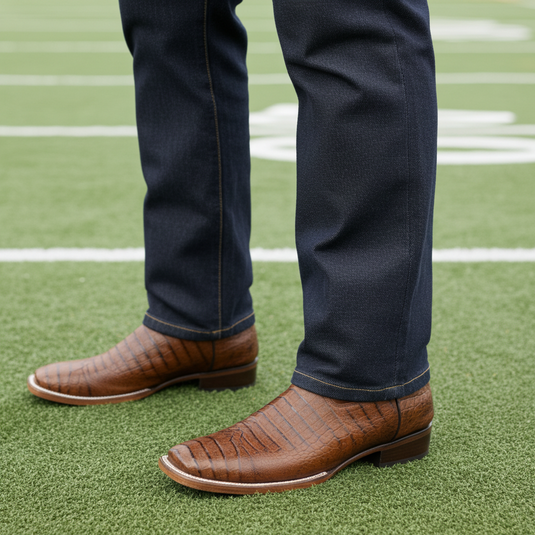 8008 - RockinLeather Men's Sidney Caiman Square Toe Western Boot