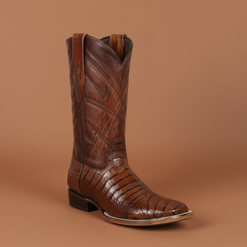 Load image into Gallery viewer, 8008 - RockinLeather Men&#39;s Sidney Caiman Square Toe Western Boot
