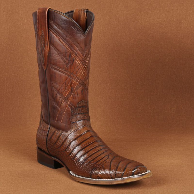 Load image into Gallery viewer, 8008 - RockinLeather Men&#39;s Sidney Caiman Square Toe Western Boot
