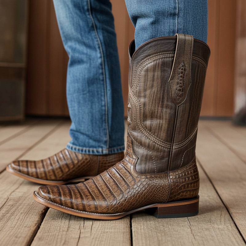 Load image into Gallery viewer, 8009 - RockinLeather Men&#39;s West Caiman Square Toe Western Boot
