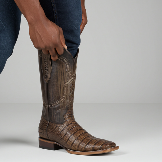 8009 - RockinLeather Men's West Caiman Square Toe Western Boot