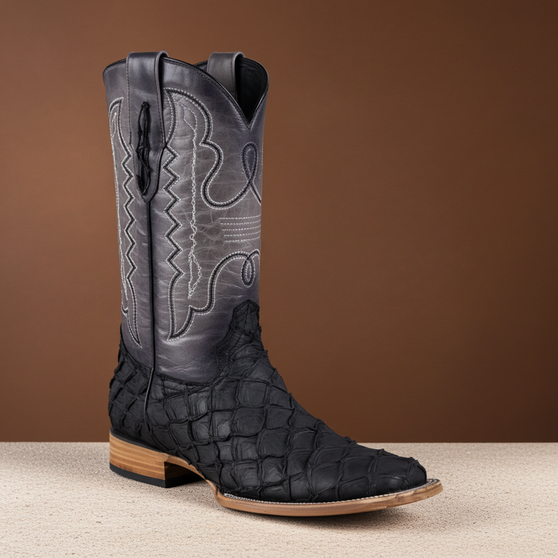 Load image into Gallery viewer, 8019 - RockinLeather Men&#39;s Genuine Pirarucu Square Toe Western Boot
