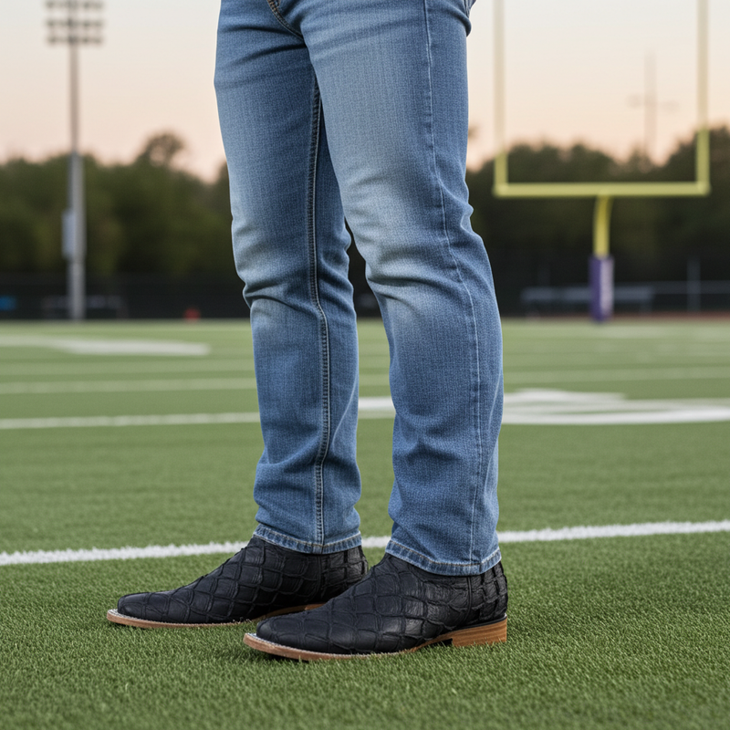 Load image into Gallery viewer, 8019 - RockinLeather Men&#39;s Genuine Pirarucu Square Toe Western Boot
