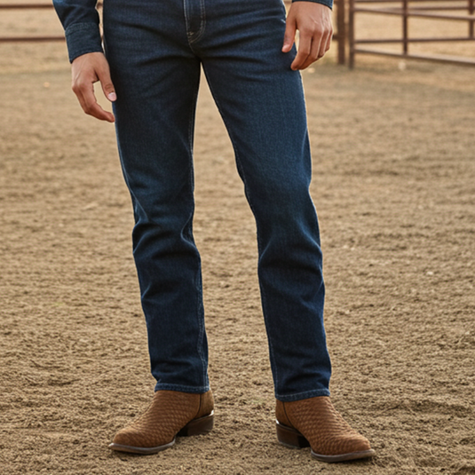 8031 - RockinLeather Men's Genuine Sanded Honey Python Boots With Zipper