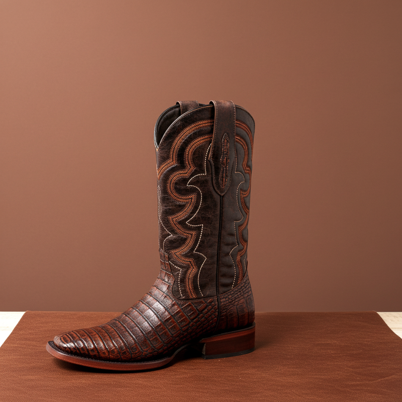 Load image into Gallery viewer, 8033 - RockinLeather Men&#39;s Caiman Square Toe Western Boot
