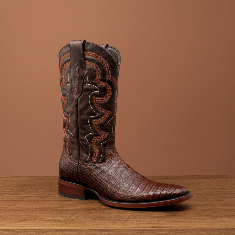 Load image into Gallery viewer, 8033 - RockinLeather Men&#39;s Caiman Square Toe Western Boot
