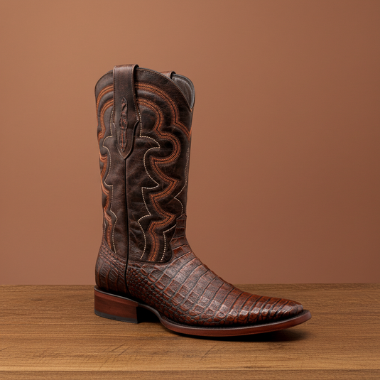 8033 - RockinLeather Men's Caiman Square Toe Western Boot