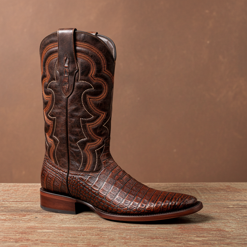 Load image into Gallery viewer, 8033 - RockinLeather Men&#39;s Caiman Square Toe Western Boot
