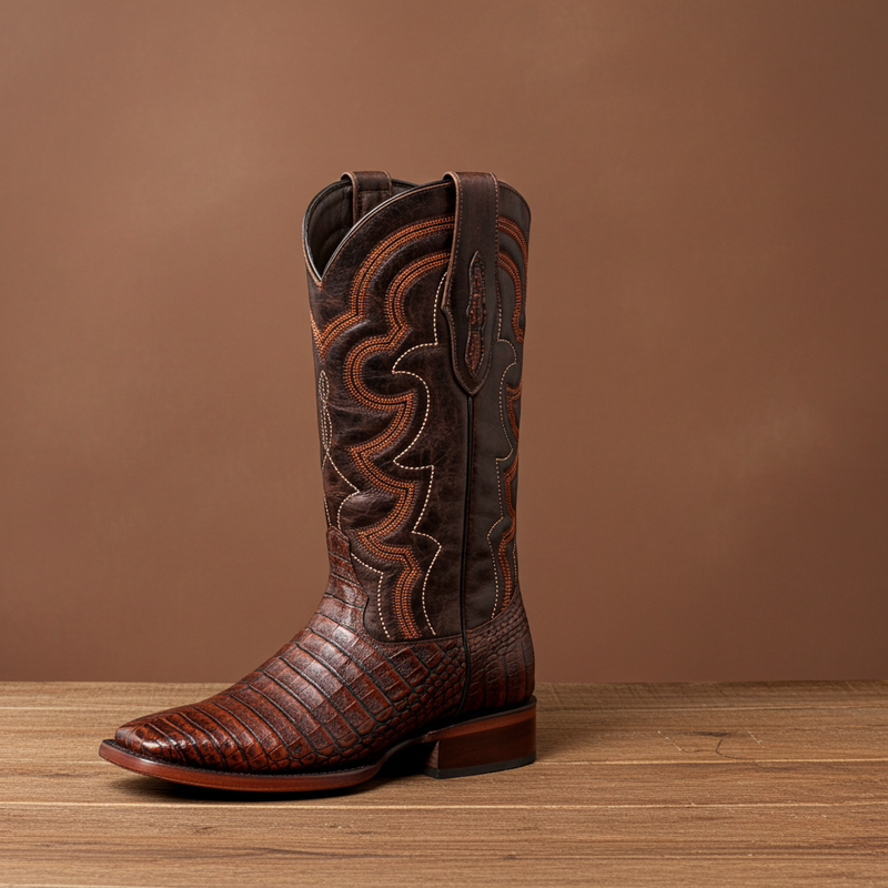 Load image into Gallery viewer, 8033 - RockinLeather Men&#39;s Caiman Square Toe Western Boot
