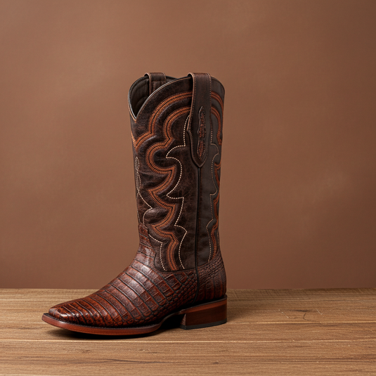 8033 - RockinLeather Men's Caiman Square Toe Western Boot