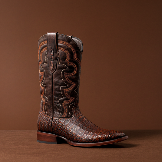 8033 - RockinLeather Men's Caiman Square Toe Western Boot