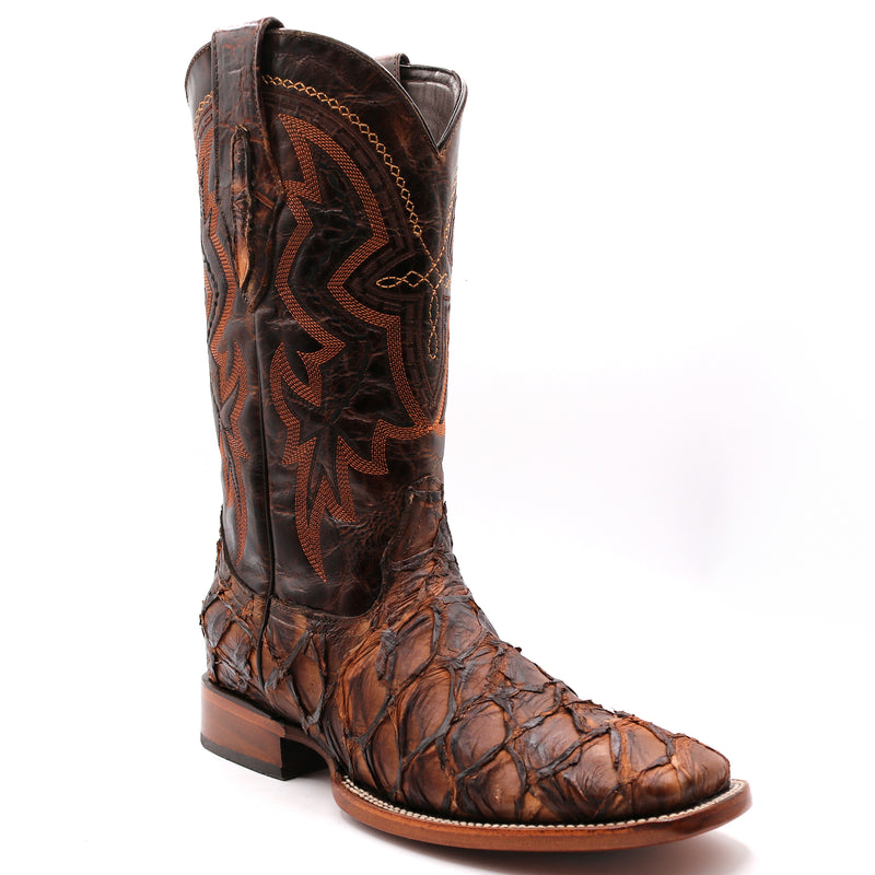 Load image into Gallery viewer, 8037 - RockinLeather Men&#39;s Genuine Pirarucu Square Toe Western Boot
