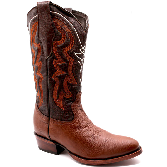 8039 - RockinLeather Men's Genuine Brown Deer Skin Western Boot