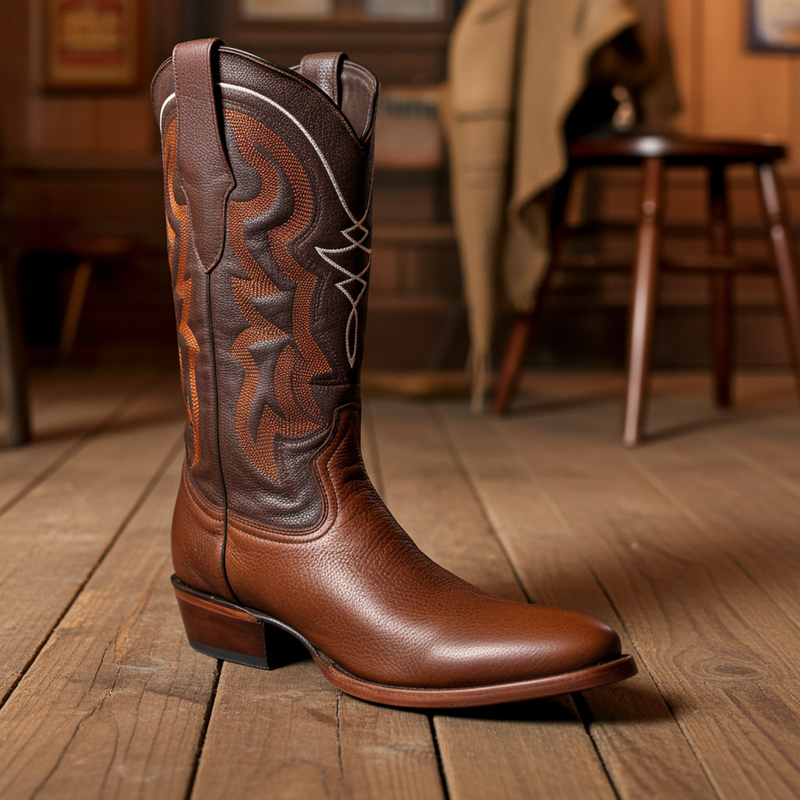 Load image into Gallery viewer, 8039 - RockinLeather Men&#39;s Genuine Brown Deer Skin Western Boot
