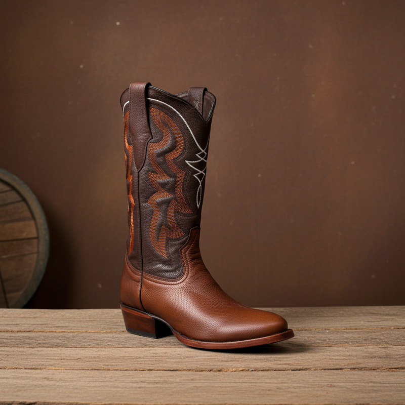 Load image into Gallery viewer, 8039 - RockinLeather Men&#39;s Genuine Brown Deer Skin Western Boot
