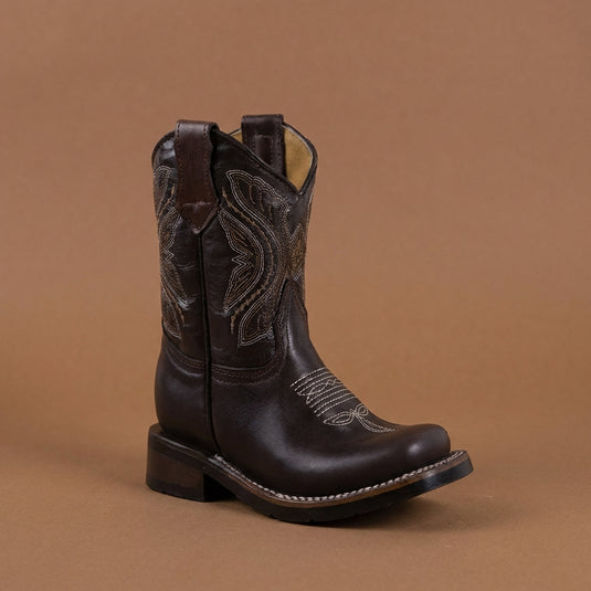 5503 CY - RockinLeather Children's Chocolate Cowhide Leather Boot