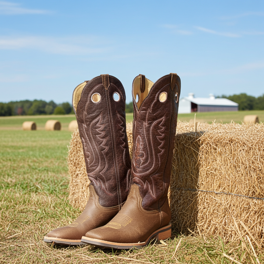 1121 - RockinLeather Men's Buckaroo Distressed Brown Western Boot