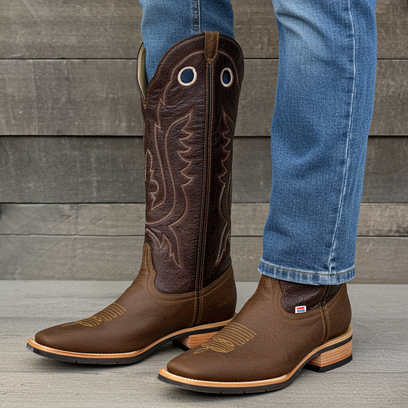 Load image into Gallery viewer, 1121 - RockinLeather Men&#39;s Buckaroo Distressed Brown Western Boot

