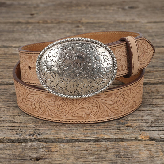 B1022 - RockinLeather Cowhide Leather Belt With Floral Print