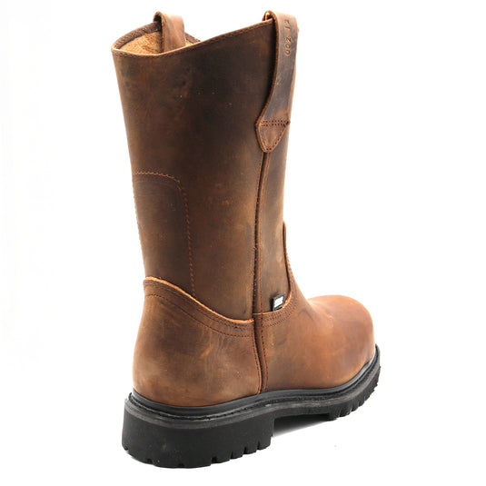 9002 - RockinLeather Men's Crazy Horse Round Steel Toe Boot