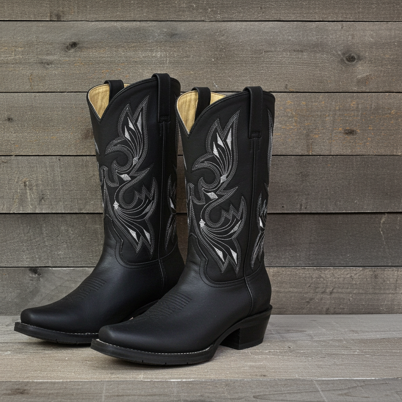 Load image into Gallery viewer, 1149 - RockinLeather Men&#39;s Black Oiled Narrow Square Toe Western Boot
