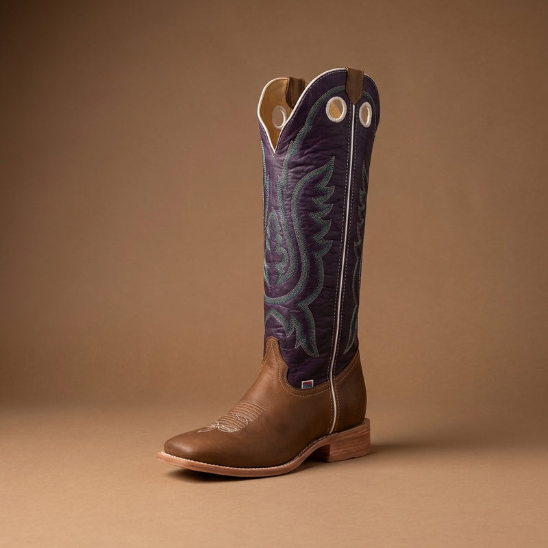 Load image into Gallery viewer, 1257 - RockinLeather Men's Buckaroo Purple Shaft Western Boot
