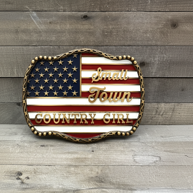 Load image into Gallery viewer, RLB006 - RockinLeather &quot;Small Town Country Girl&quot; Belt Buckle
