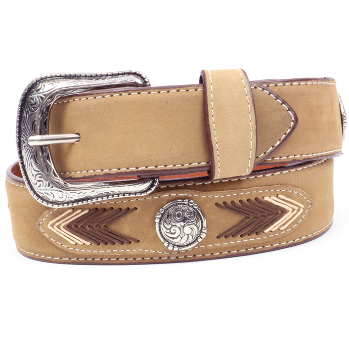 B1029 - RockinLeather Cowhide Leather Belt w/ Aztec Design