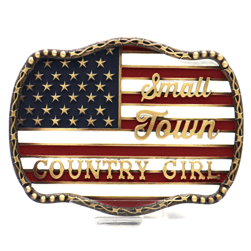 Load image into Gallery viewer, RLB006 - RockinLeather &quot;Small Town Country Girl&quot; Belt Buckle
