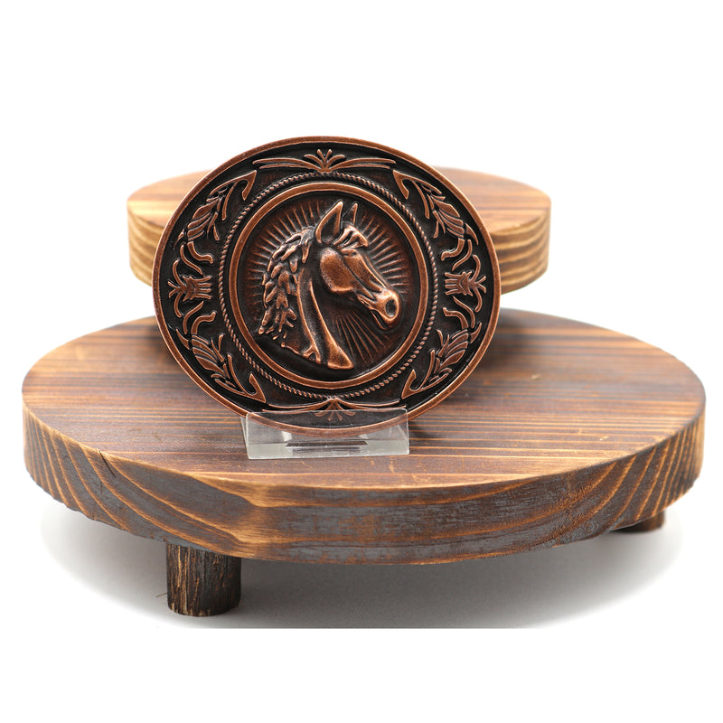 Load image into Gallery viewer, RLB504 - RockinLeather Pewter Horsehead Belt Buckle
