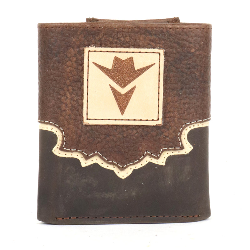 Load image into Gallery viewer, OUT203 - OUTLAW Tri Fold Leather Wallet with Outlaw Logo
