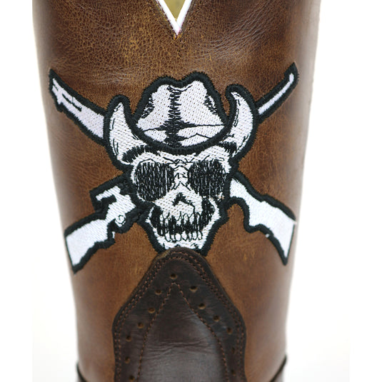 OUT8004 - RockinLeather Men's Outlaw Logo Western Boot