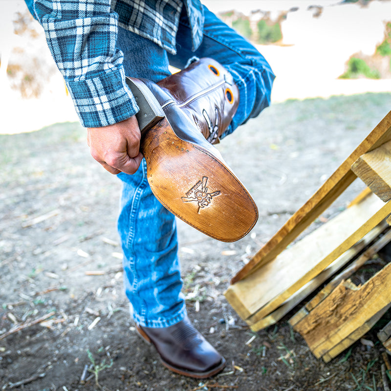 Load image into Gallery viewer, OUT8004 - RockinLeather Men&#39;s Outlaw Logo Western Boot
