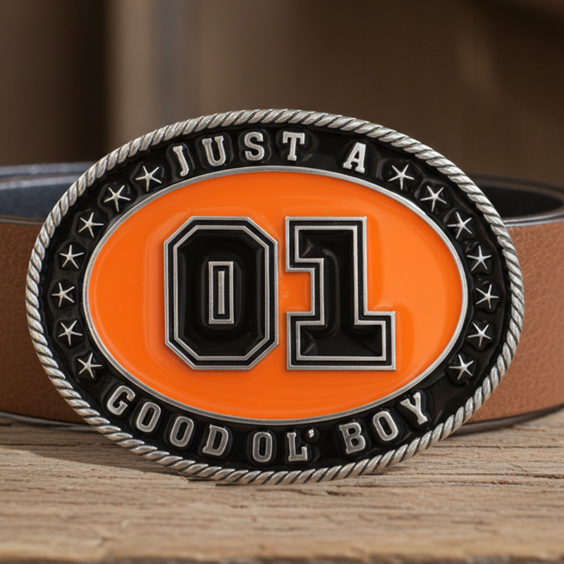 Load image into Gallery viewer, RLB002 - RockinLeather "Just A Good Ol' Boy" Belt Buckle
